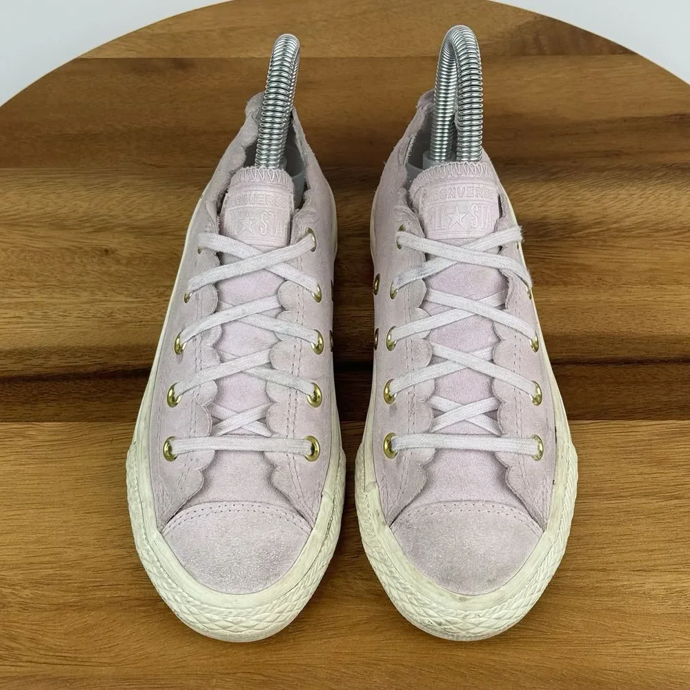 Big Kids Girls Converse Chuck Taylor All Star Frilly Thrills Pink Shoes Size 1 Y